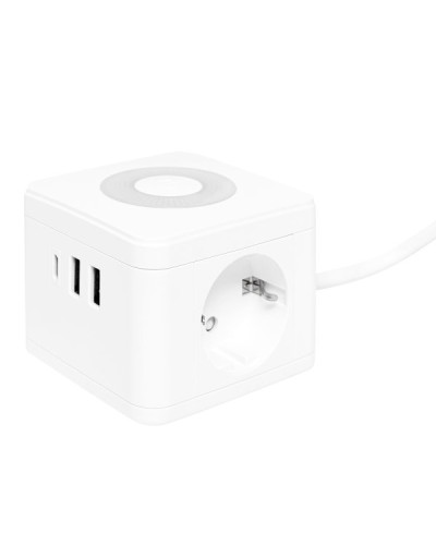 Удлинитель Куб 2 гнезда 2USB 2,4А+Type C + Ночник 1,3 метра 1мм2. Удлинитель Куб. EKF в Махачкале