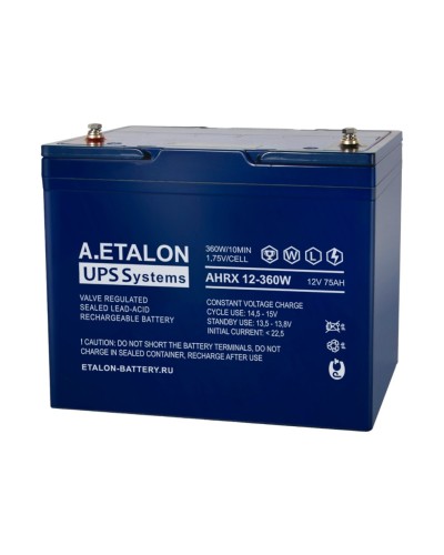 A.ETALON AHRX 12-360W (75). Аккумулятор герметичный свинцово-кислотный. ETALON в Махачкале