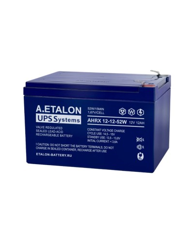 A.ETALON AHRX 12-12-52W. Аккумулятор герметичный свинцово-кислотный. ETALON в Махачкале