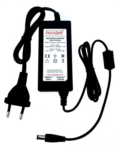 36W/12V/3A. Импульсный блок питания в пластиковом корпусе. FARADAY в Махачкале