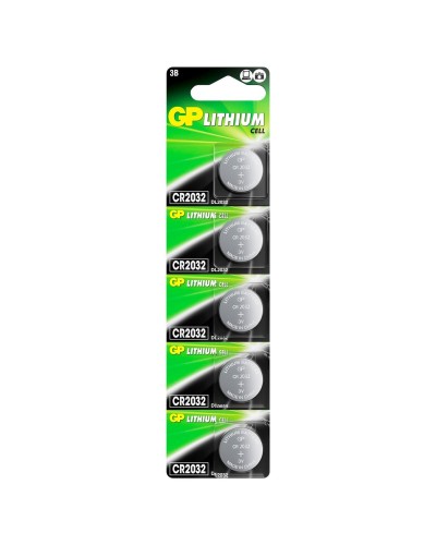 GP Lithium CR2032 (GP CR2032-2C5 100/2000), упак. 5 шт. БЛИСТЕР. Литиевые дисковые батарейки. GP Batteries в Махачкале
