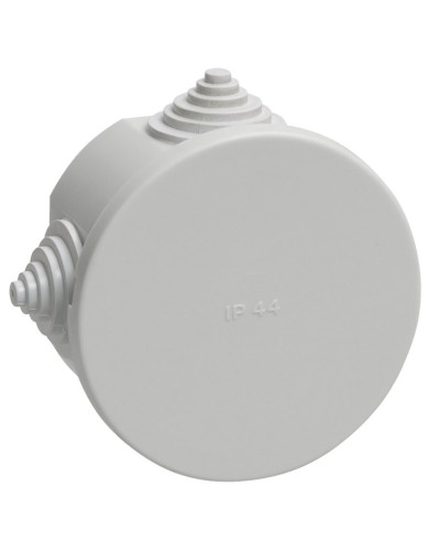 Коробка распаячная КМ41237 D75х40 открытой проводки IP44 4 гермоввода серая (UKO11-075-040-000-K41-44). Коробка распаячная безгалогенная (HF). IEK в Махачкале