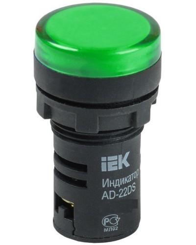 Лампа AD22DS (LED) матрица D22мм зеленый 12В AC/DC (BLS10-ADDS-012-K06). Светосигнальный индикатор. IEK в Махачкале