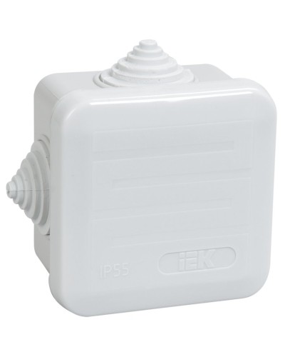 Коробка распаячная КМ41236 70х70х40 открытой проводки IP44 4 гермоввода серая (UKOZ11-070-070-040-K41-44). Коробка распаячная безгалогенная (HF) с защелкивающейся крышкой. IEK в Махачкале