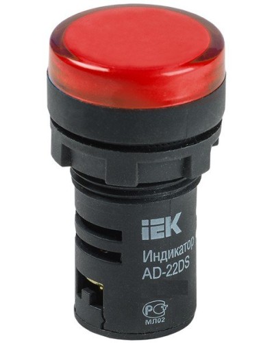 Лампа AD22DS (LED)матрица D22мм красный 230В (BLS10-ADDS-230-K04). Светосигнальный индикатор. IEK в Махачкале