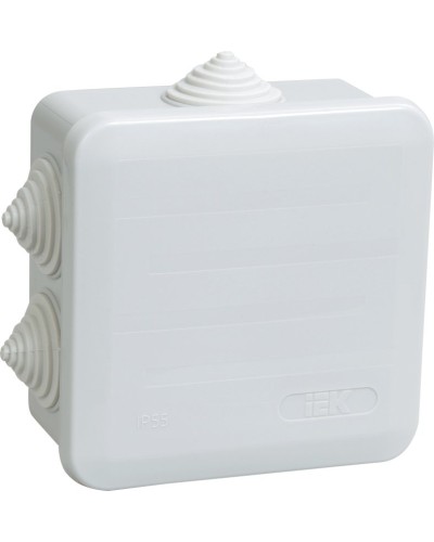 Коробка распаячная КМ41255 100х100х50 открытой проводки IP44 6 гермовводов серая (UKOZ11-100-100-050-K41-44). Коробка распаячная безгалогенная (HF) с защелкивающейся крышкой. IEK в Махачкале