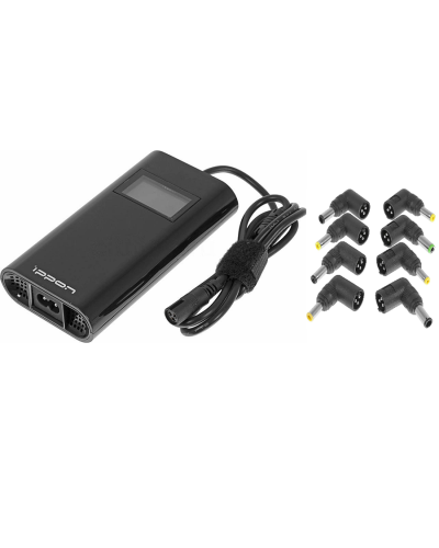 Блок питания Ippon D90U автоматический 90W 15V-19.5V 8-connectors 4.5A 1xUSB 2.1A, LCD индикатор (654527). Блок питания. Ippon в Махачкале