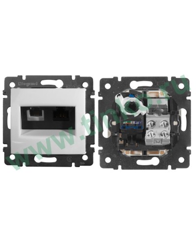 Розетка Valena 2xRJ11+RJ45 Cat.6, белый (770080). Розетка. LegranD в Махачкале