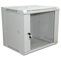 Шкаф телекоммуникационный 19 настенный 6U 600×450×370 мм (ШxГxВ) - передняя дверь стекло, боковые стенки съемные (разобранный), RAL 7035 (04-2200). Шкаф телекоммуникационный 19 настенный 6U. Rexant