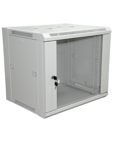Шкаф телекоммуникационный 19 настенный 12U 600×450×635 мм (ШxГxВ) - передняя дверь стекло, боковые стенки съемные (разобранный) RAL 7035 (04-2202). Шкаф телекоммуникационный 19 настенный 12U. Rexant в Махачкале