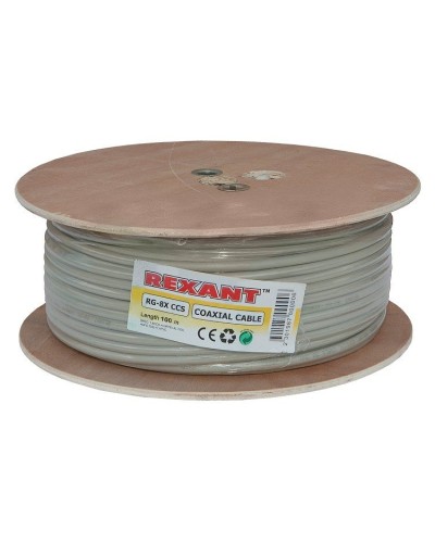 RG-8X, 50 Ом, CCS/Al/A, 75% (01-2021). Кабель коаксиальный радиочастотный. Rexant в Махачкале