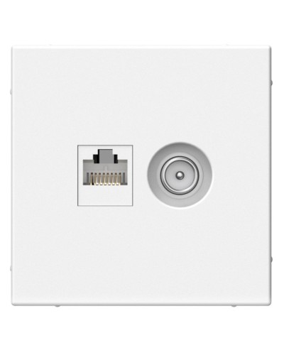 ArtGallery розетка двойная RJ45+TV, кат. 5Е, скрытой установки, механизм, белый (GAL000189). Розетка компьютерная + TV. Systeme Electric в Махачкале