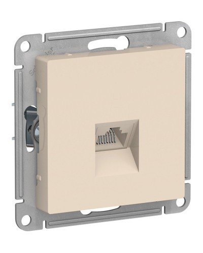 AtlasDesign розетка RJ45, кат. 5Е, 1-местная, скрытой установки, механизм, бежевый (ATN000283). Розетка компьютерная. Systeme Electric в Махачкале
