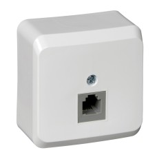 Этюд розетка RJ11 1-местная, о/у, белый (TELA-001B). Розетка телефонная. Systeme Electric