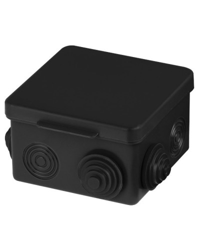 Распаячная коробка ОП 80х80х50мм, крышка, IP54, 7вх., черная TDM (SQ1401-0912). Распаячная коробка ОП. TDM ЕLECTRIC в Махачкале