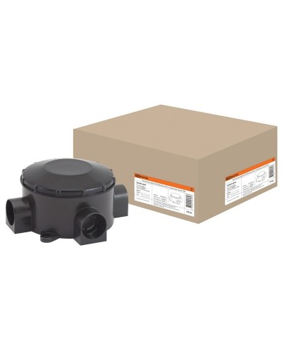 Распаячная коробка ОП D80х35мм, IP42, 3-х рожковая, черная TDM (SQ1401-4044). Распаячная коробка ОП. TDM ЕLECTRIC в Махачкале