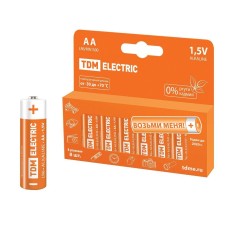 LR6 AA Alkaline 1,5V PAK-8 TDM (SQ1702-0009). Элемент питания. TDM ЕLECTRIC