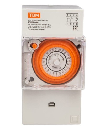АР-30мин/24ч-16А-DIN (3 модуля) TDM (SQ1503-0006). Аналоговое суточное реле. TDM ЕLECTRIC в Махачкале