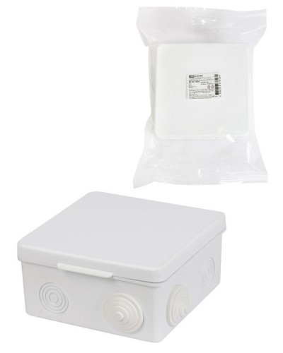 Коробка ОП 100х100х55мм, крышка, IP54, 8вх., белая (SQ1401-0923). Распаячная коробка. TDM ЕLECTRIC в Махачкале