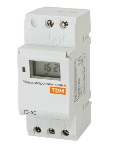 ТЭ-АС-1мин/24ч-8on/off-16А-DIN (астрономический) TDM (SQ1503-0023). Таймер электронный. TDM ЕLECTRIC в Махачкале