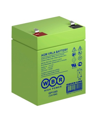 WBR GP1245 (12V16W). Аккумулятор герметичный свинцово-кислотный. WBR в Махачкале