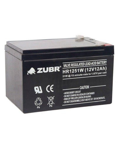 ZUBR HR 1251W (12V, 12Ah). Аккумулятор герметичный свинцово-кислотный. ZUBR в Махачкале
