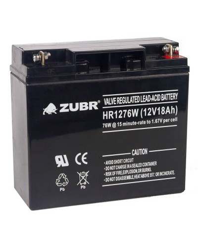 ZUBR HR 1276W (12V, 18Ah). Аккумулятор герметичный свинцово-кислотный. ZUBR в Махачкале