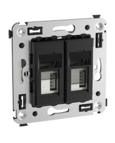 Розетка USB в стену Avanti черный квадрат (4402543). Розетка USB. ДКС в Махачкале