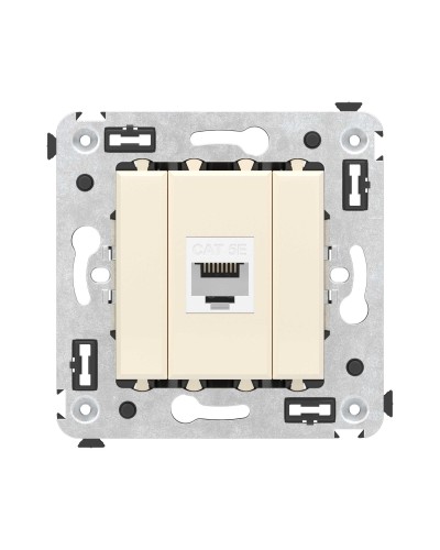 Розетка RJ-45 в стену, кат.5E, Avanti, одинарная, ванильная дымка (4405663). Розетка компьютерная. ДКС в Махачкале