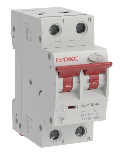 YON max MDR, 1P+N, 30mA, 10A, 6kA, А (MDR63N-1N2C10-A). Автоматический выключатель дифференциального тока. ДКС в Махачкале