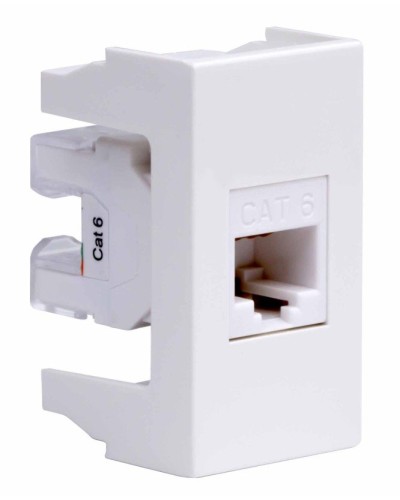 Розетка RJ-45 Viva 1 модуль кат.6A белая (45058). Розетка компьютерная экранированная с одним разъёмом. ДКС в Махачкале