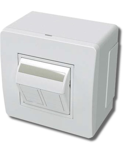 Коробка в сборе с 2 розетками RJ45, кат.5е, белая (10656): Коробка в сборе в Махачкале