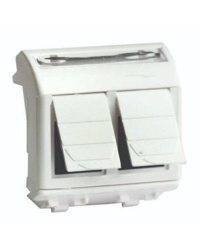 Розетка RJ-45 Brava 2 модуля слоновая кость (75656S): Розетка компьютерная с двумя разъёмами в Махачкале