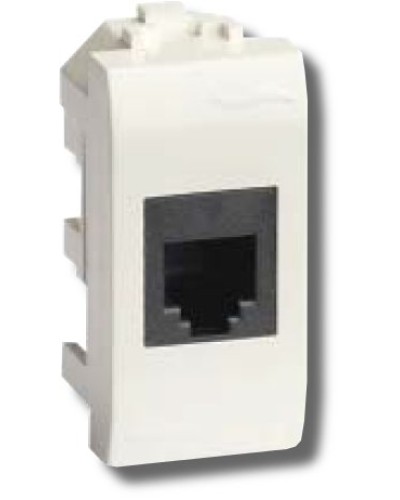 Розетка RJ-45 Brava 1 модуль белая (76654B): Розетка компьютерная с одним разъёмом в Махачкале