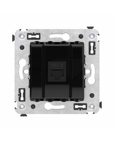Розетка RJ-45 в стену, кат.6E, Avanti, одинарная, черный квадрат (4402693). Розетка компьютерная. ДКС в Махачкале