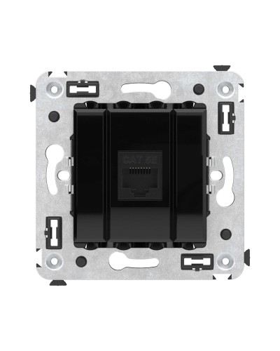 Розетка RJ-45 в стену, кат.5E, Avanti, одинарная, черный квадрат (4402663). Розетка компьютерная. ДКС в Махачкале