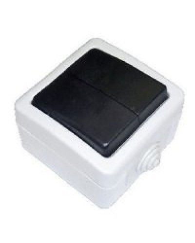 Переключатель двухклавишный 2-полюсный с 2 мест EF602SA, серый, LK Aqua (80006). Переключатель. Экопласт в Махачкале