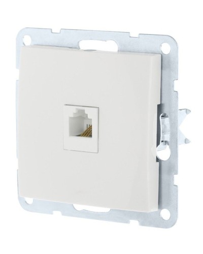 Розетка RJ-45 кат. 5е с накладкой, белый LK60 (866104-1). Розетка компьютерная. Экопласт в Махачкале