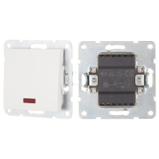 Выключатель 1-клавиша c индикатором 16 A, 250 B, белый LK60 (860204-1). Выключатель. Экопласт