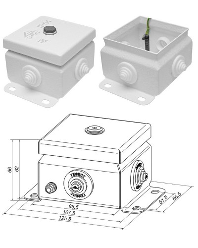 КМ IP55-0808 (без DIN рейки). Коробка монтажная электротехническая. Гефест в Махачкале
