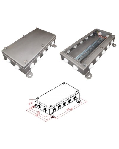 КМ IP55-1530, 14 вводов, нержавейка. Коробка монтажная электротехническая. Гефест в Махачкале