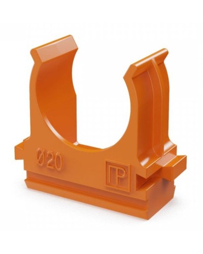 Крепёж-клипса для труб АБС-пластик оранжевая D20 (100 шт) (PR13.0064). Крепление для труб ПВХ. Промрукав в Махачкале